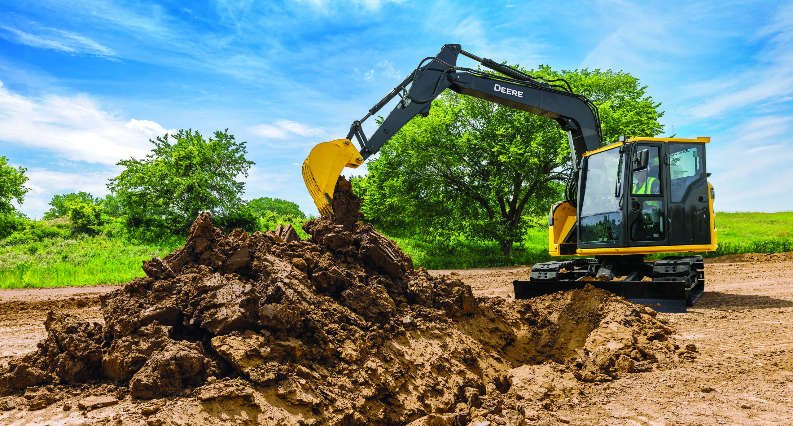 mid-size John Deere excavator