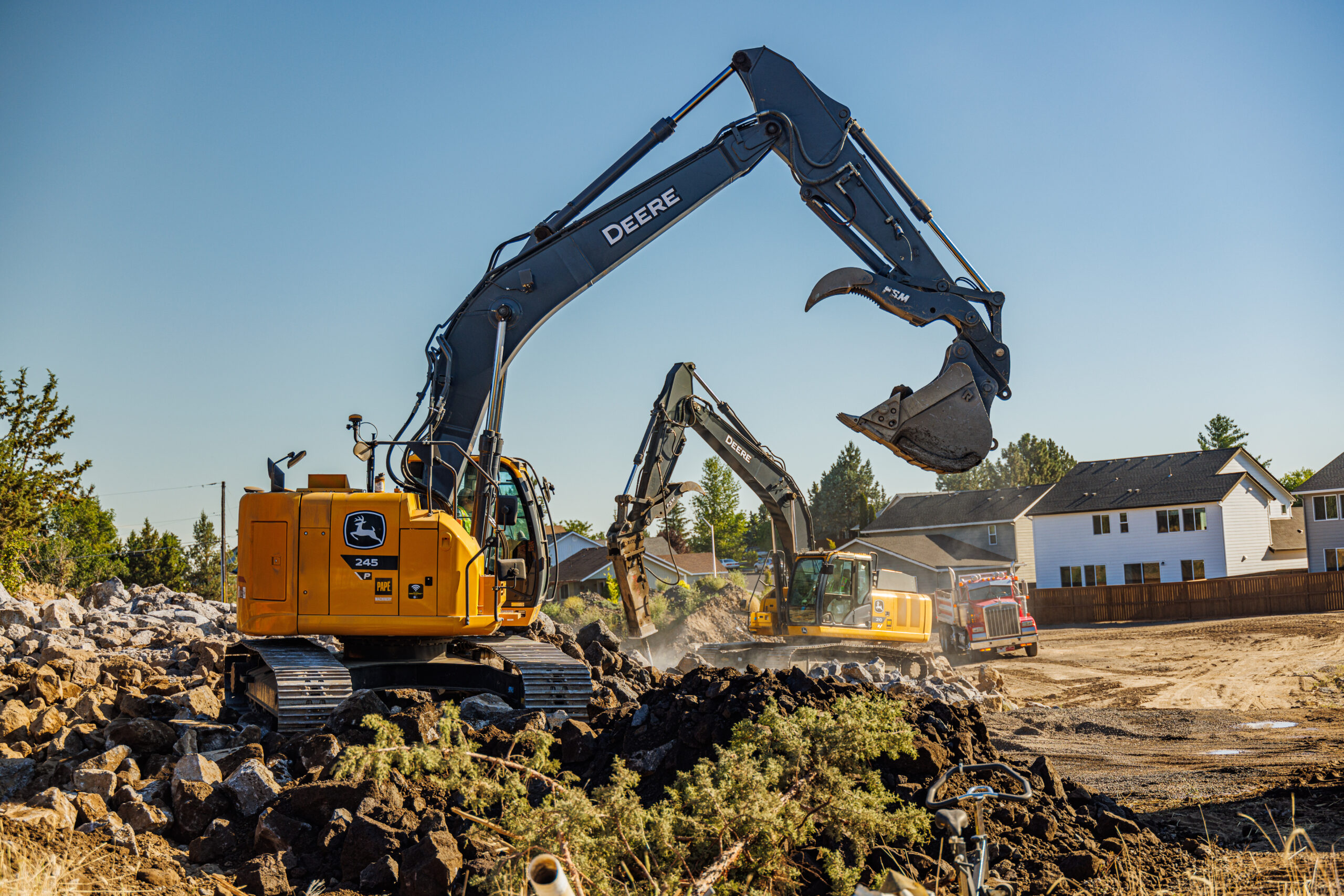 Construction equipment fleet prepared on a jobsite for peak season to support productivity and uptime